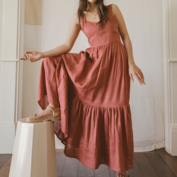 All That Remains Dresses & Skirts - All That Remains Lucia Linen Maxi Dress | Artisan Limited Edition | Sz 6 | Red